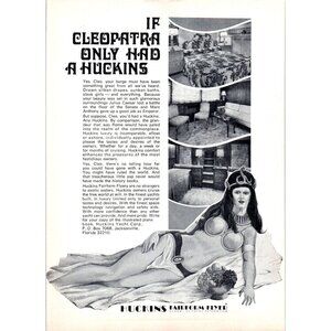 1971 Huckins Fairform Flyer Yacht Interior Cleopatra Vintage Print Ad Wall Art